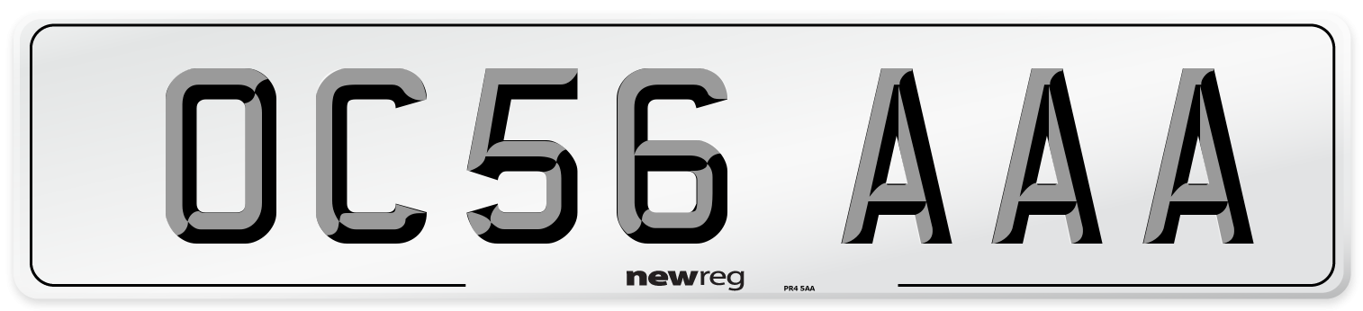 OC56 AAA Number Plate from New Reg